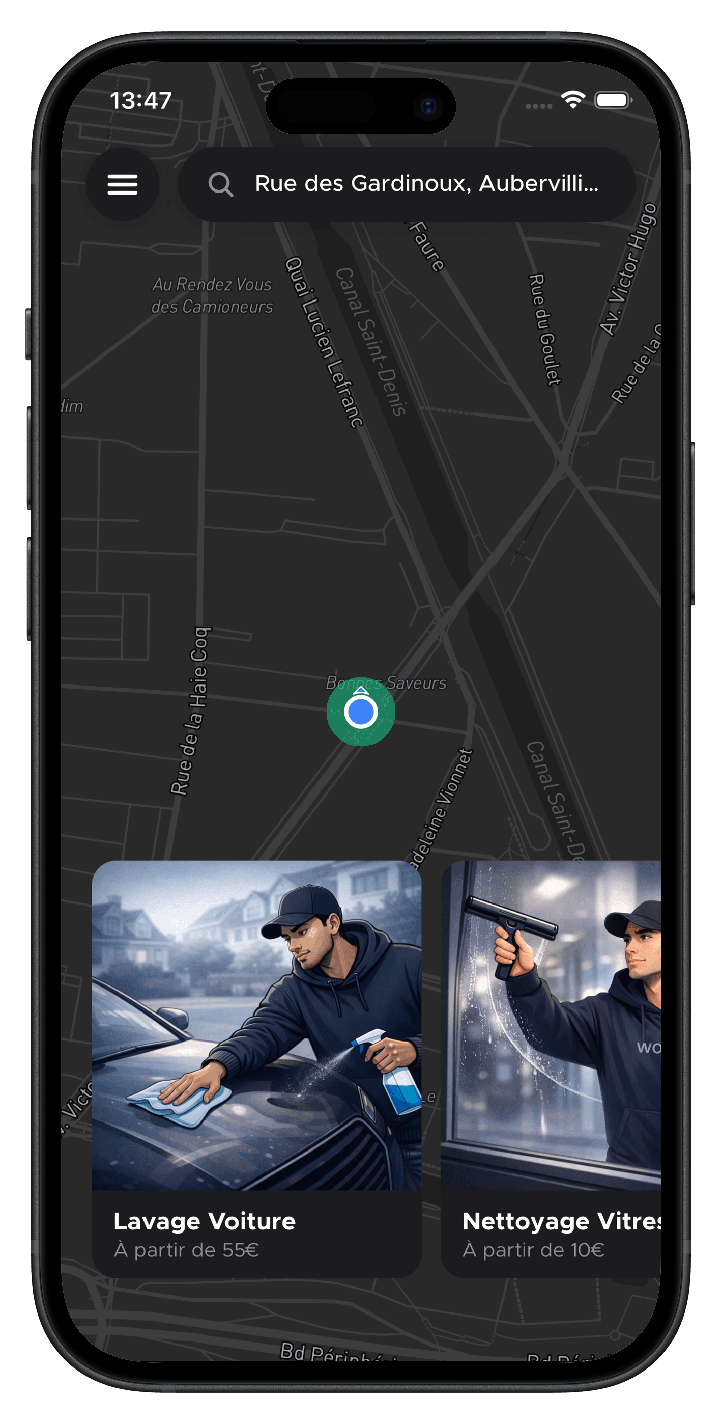 Woosh app — pick a service
