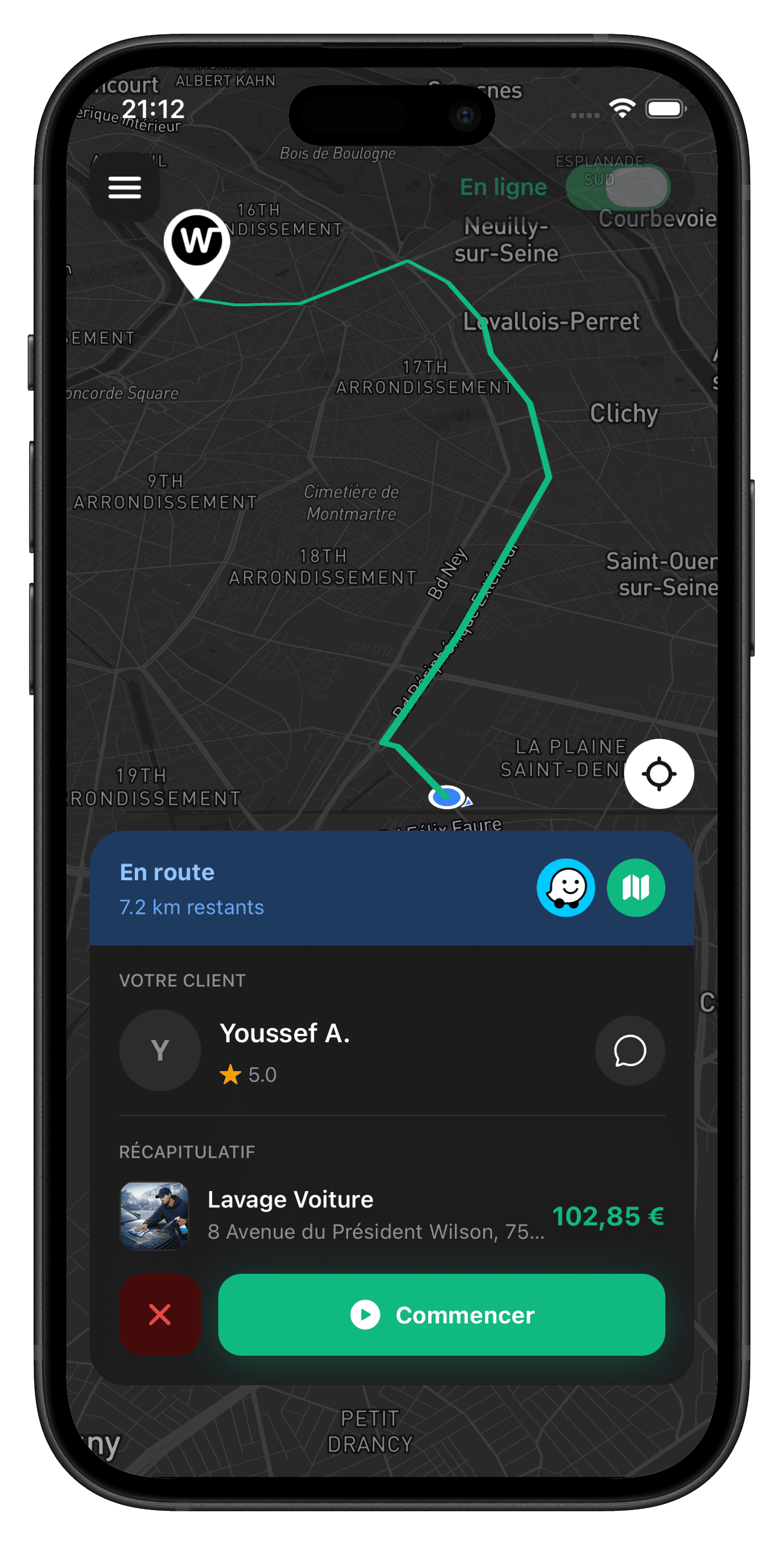 Woosher app — mission on the way